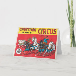 Tarjeta Vintage Cristiani Brothers Circus Poster