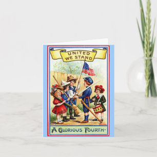 Tarjeta Vintage Cuarto de Julio Notecard