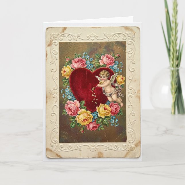 Tarjeta Vintage Cupid Love Valentine Card (Anverso)