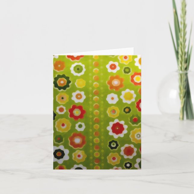 Tarjeta Vintage Cute Flower Power Retro (Anverso)