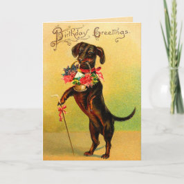 Tarjeta Vintage Dachshund Birthday Card