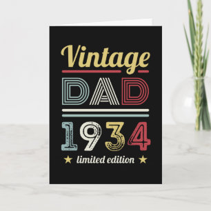 Tarjeta Vintage Dad 1934 90th Birthday Gift Men Retro