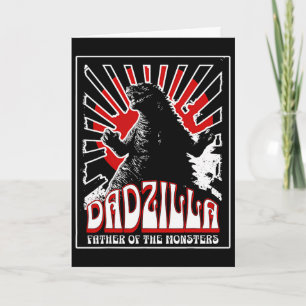 Tarjeta Vintage Dadzilla Padre De Los Monstruos Día Del Pa