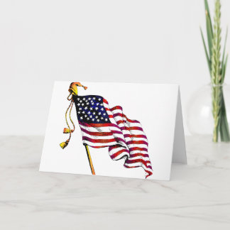 Tarjeta Vintage de bandera de Estados Unidos