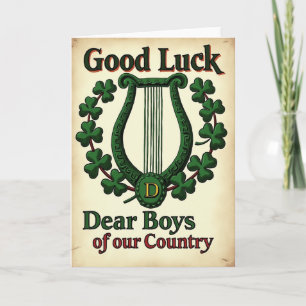 Tarjeta Vintage de Buena Suerte Irlandesa