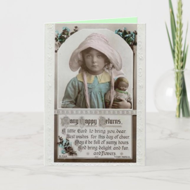 Tarjeta Vintage de Cumpleaños (Anverso)