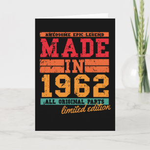 Tarjeta Vintage de cumpleaños 1962