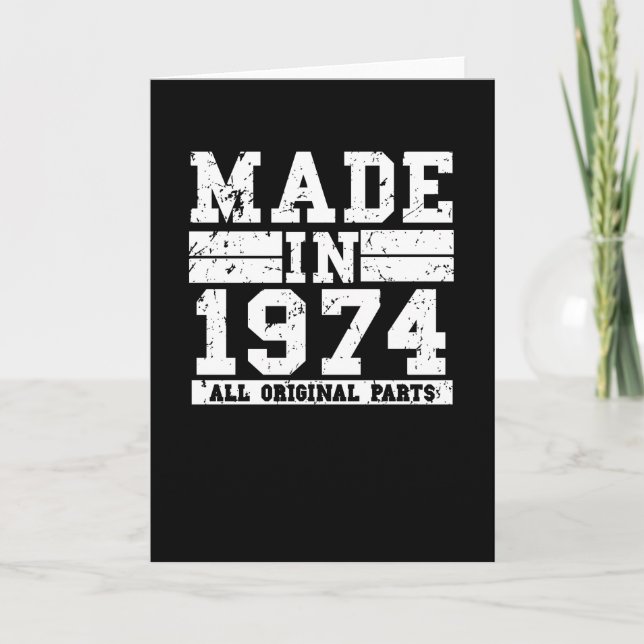 Tarjeta Vintage de cumpleaños 1974 (Anverso)