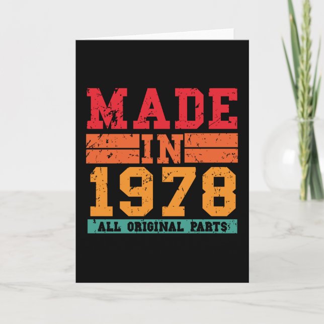 Tarjeta Vintage de cumpleaños 1978 (Anverso)