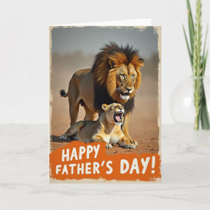 Tarjeta Vintage de Felinos del Día del Padre