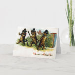 Tarjeta Vintage de gatos<br><div class="desc">Tarjeta de Navidades de gatos vintage.</div>