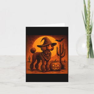 Tarjeta Vintage de los 90 Western Vaquero Caniche Perro Ha