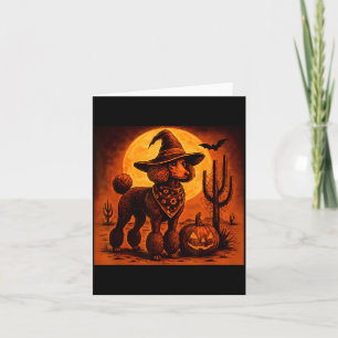 Tarjeta Vintage de los 90 Western Vaquero Caniche Perro Ha