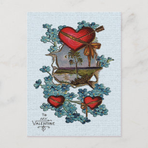 Tarjeta vintage de los corazones rojos de San Vale