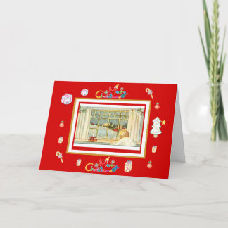 Tarjeta Vintage de Navidad Feliz Navidad