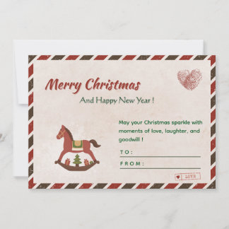 🎄🌸Tarjeta vintage de Navidad y Año Nuevo con cab