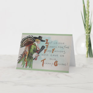 Tarjeta Vintage de peregrinación y Turquía