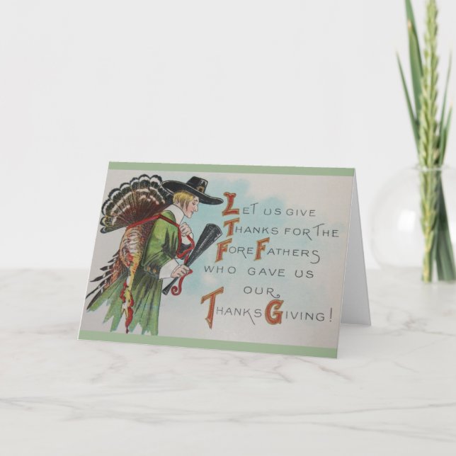 Tarjeta Vintage de peregrinación y Turquía (Anverso)