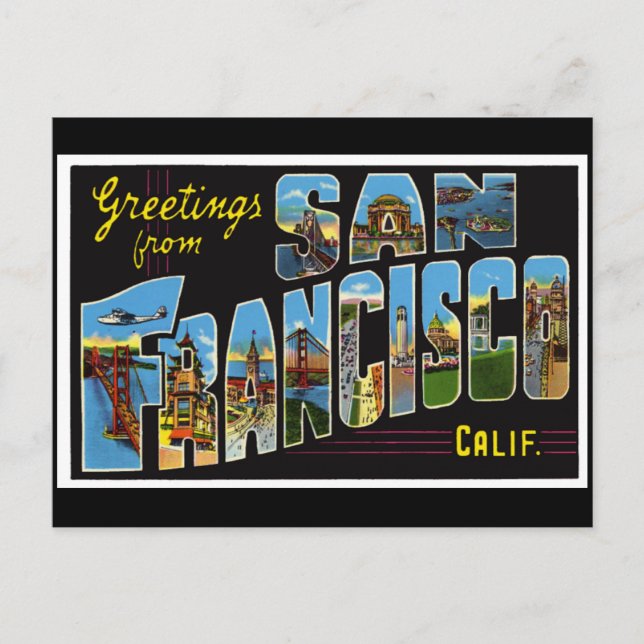 Tarjeta Vintage de San Francisco (Anverso)