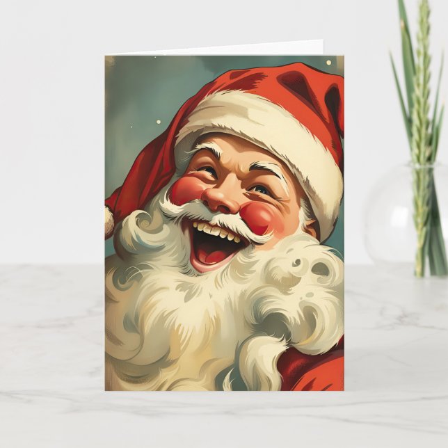 Tarjeta Vintage de Santa Claus (Anverso)