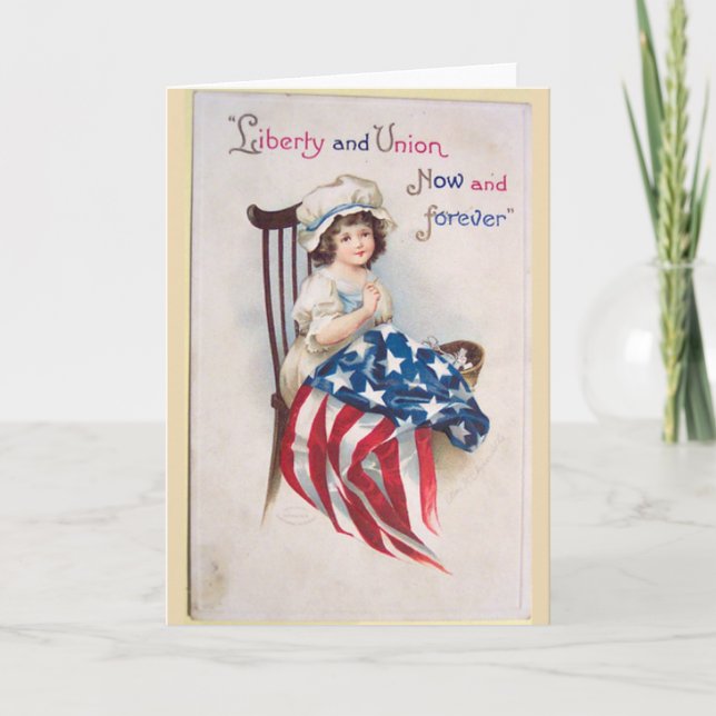 Tarjeta Vintage del 4 de julio (Anverso)