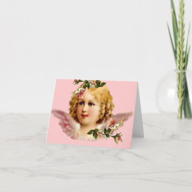 TARJETA VINTAGE DEL ÁNGEL DE NOTECARD (Anverso)