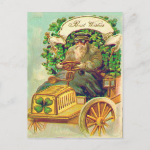 Tarjeta Vintage del Día de San Patricio con trébol