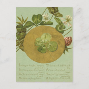 Tarjeta vintage del día de San Patricio con trébol