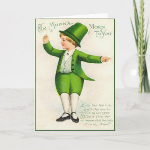 Tarjeta vintage del día de San Patricio del duende