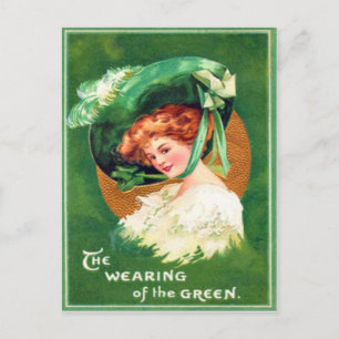 Tarjeta vintage del día de San Patricio "Wearing O