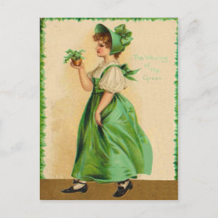 Tarjeta vintage del día de San Patricio "Wearing O