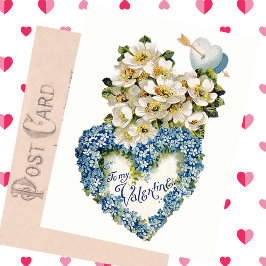 Tarjeta vintage del Día de San Valentín Corazón fl