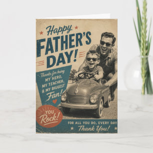 Tarjeta Vintage del Día del Padre - Tarjeta Clásic