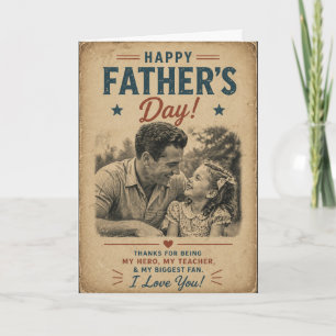 Tarjeta Vintage del Día del Padre - Tarjeta Clásic
