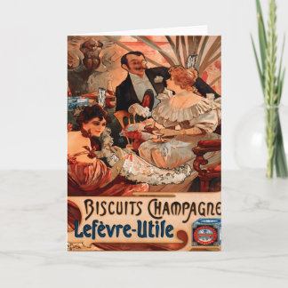 Tarjeta vintage del francés del champán