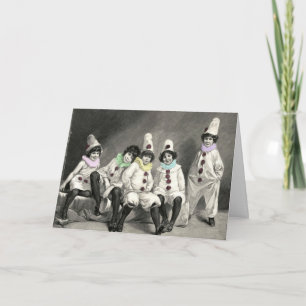 Tarjeta Vintage del traje del carnaval de los niños de