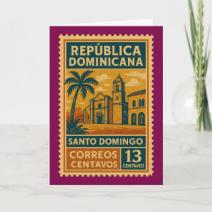 Tarjeta Vintage Dominican Republic Postage Stamp