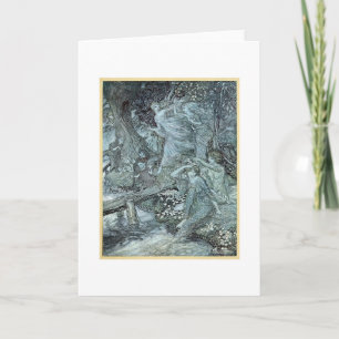 Tarjeta Vintage - doncellas en un bosque,