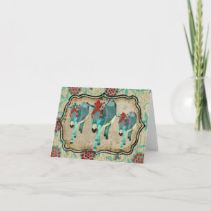 Tarjeta Vintage Donkeys Notecard