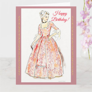 Tarjeta Vintage dress, Feliz cumpleaños