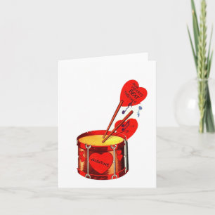 Tarjeta Vintage Drum Valentine