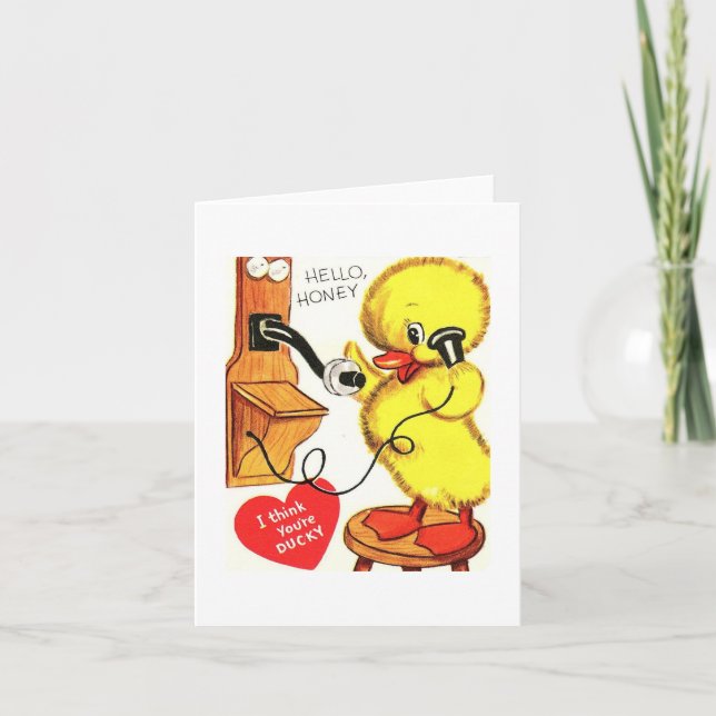 Tarjeta Vintage Ducky Valentine (Anverso)
