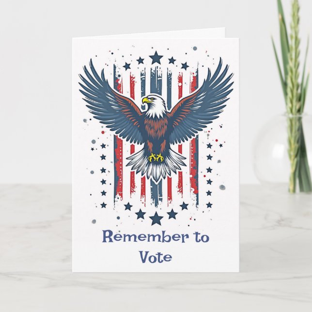 Tarjeta Vintage Eagle Vote Reminder (Anverso)