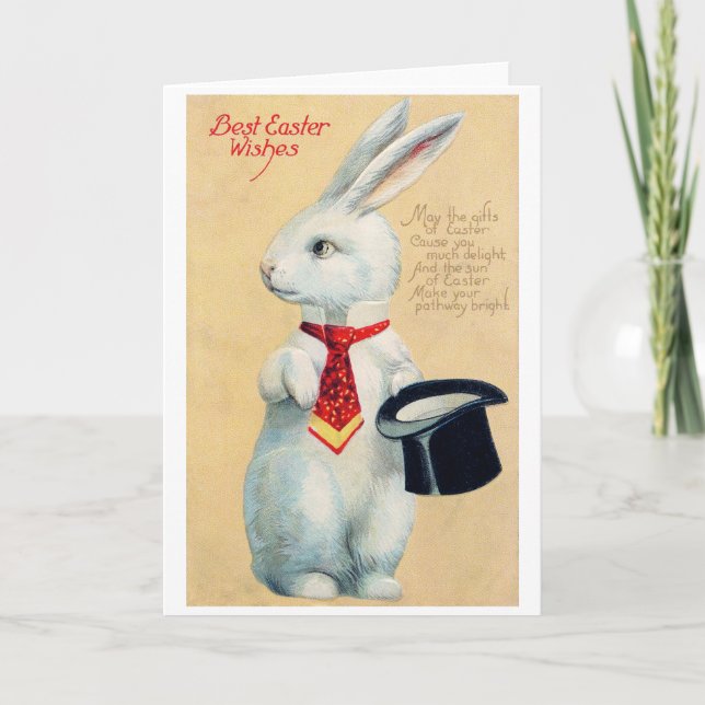 Tarjeta Vintage Easter Bunny (Anverso)