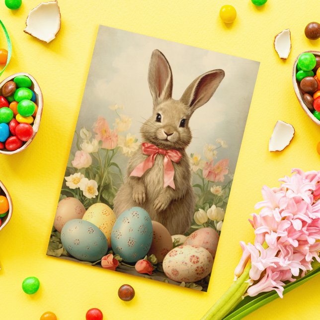 Tarjeta Vintage Easter Bunny (Subido por el creador)