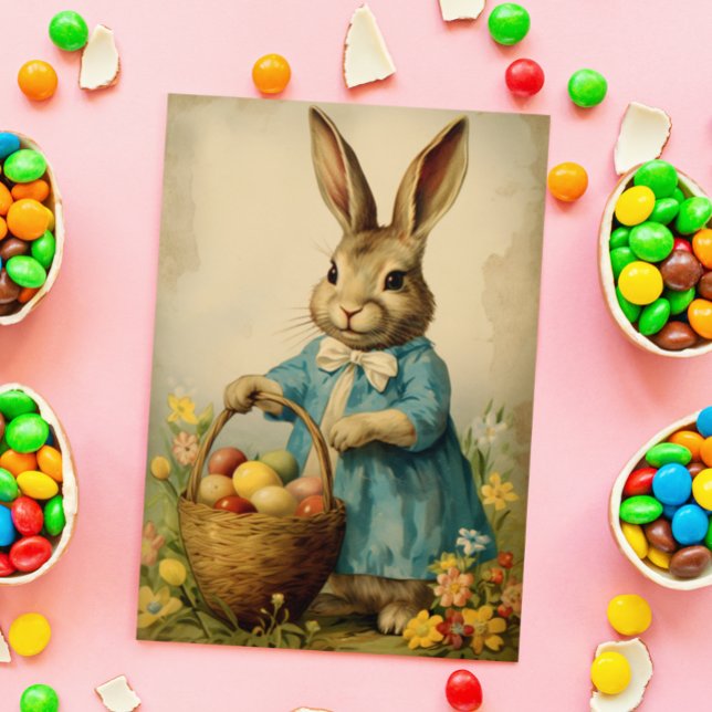 Tarjeta Vintage Easter Bunny (Subido por el creador)