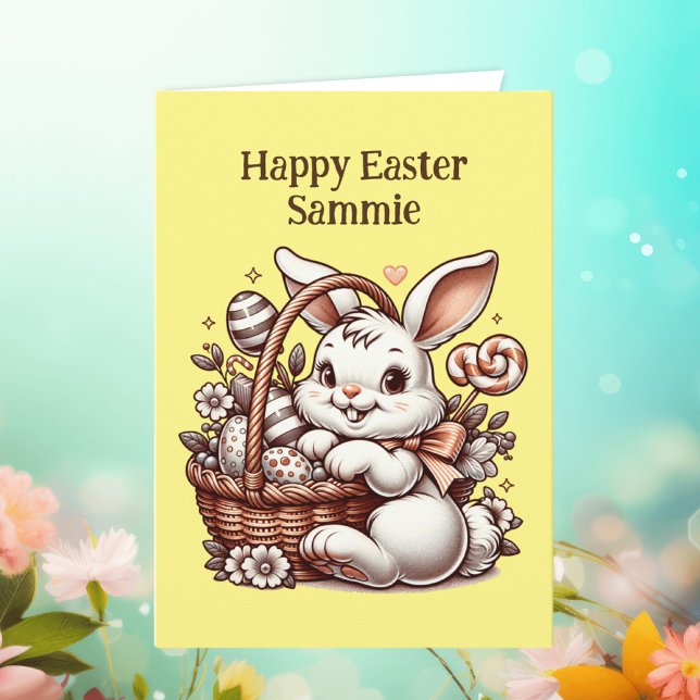 Tarjeta Vintage Easter Bunny and Colour Page (Subido por el creador)