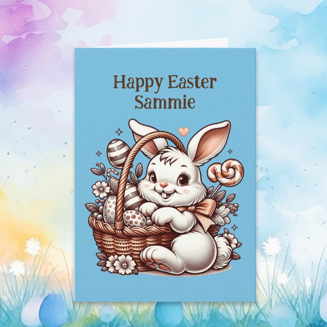 Tarjeta Vintage Easter Bunny and Colour Page (Subido por el creador)