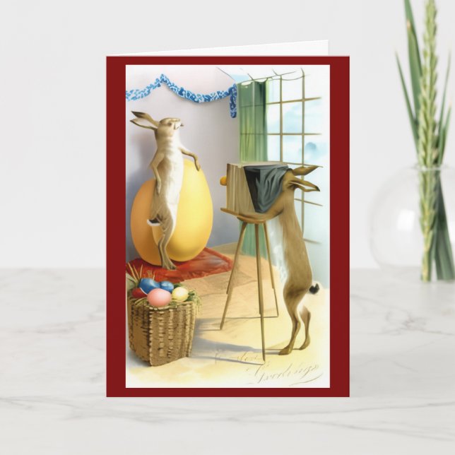 Tarjeta Vintage Easter Bunny Spring (Anverso)