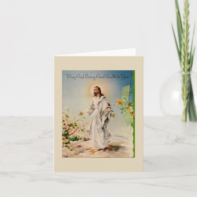 Tarjeta Vintage Easter Risen Christ (Anverso)